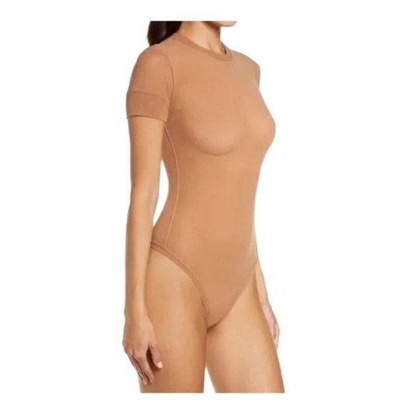 SKIMS Summer Mesh T-Shirt Bodysuit Sienna Large - Picture 1 of 13